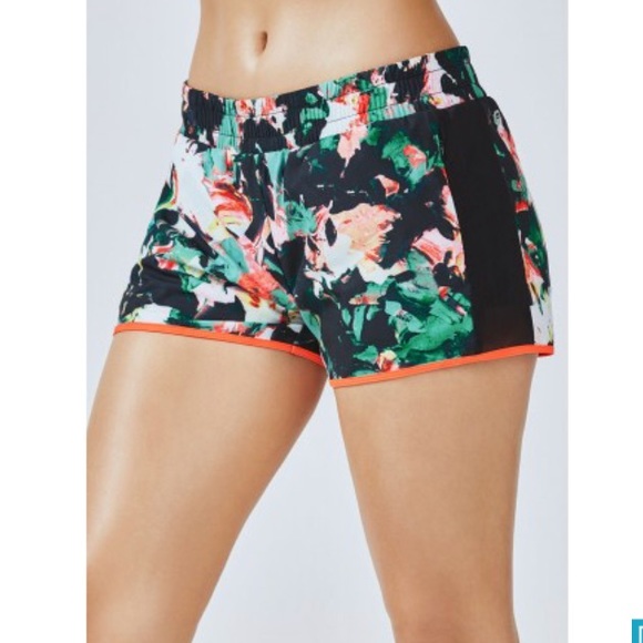 floral running shorts